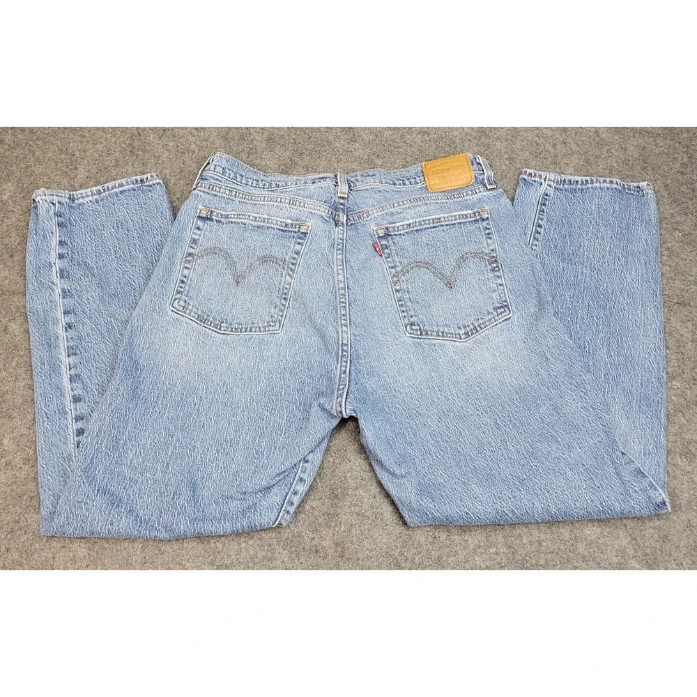 Levis Jeans Womens 32 Premium Boho Streetwear Grunge Ribcage Straight Ankle - Picture 1 of 11